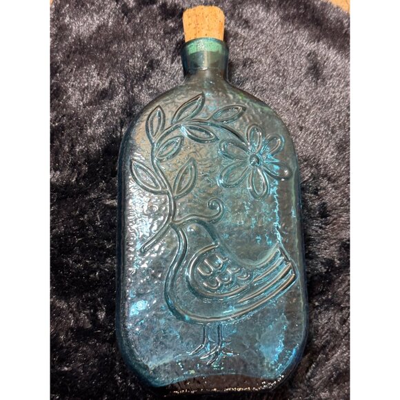 Vintage Stelvia Wayne Hausted Empoli Decanter Empossed Birds Of Peace Cork Stop - Picture 6 of 8